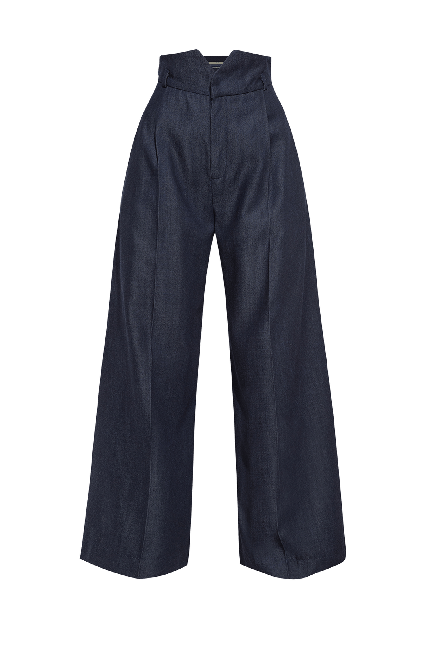 TENCEL DENIM PANTS WITH HIGH WAIST AND WIDE LEG - ESSENTIALS
