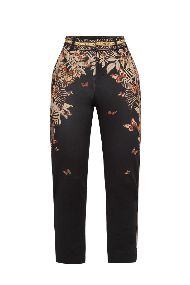 CLASSIC VISCOSE PANTS - MIDNIGHT BUTTERFLIES JIORO КЛАСИЧЕСКИ ПАНТАЛОН ОТ ВИСКОЗА - MIDNIGHT BUTTERFLIES JIORO