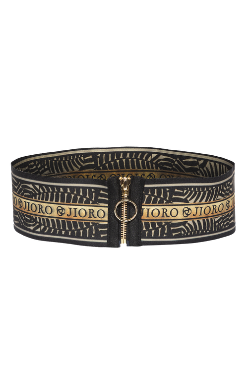 WIDE ELASTIC BELT WITH ZIPPER - MIDNIGHT BUTTERFLIES JIORO ЕЛАСТИЧЕН ШИРОК КОЛАН С ЦИП - MIDNIGHT BUTTERFLIES JIORO