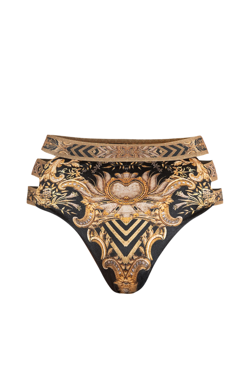 VELVET BIKINI-STYLE BOTTOM - GOLDEN STRIPES JIORO ДОЛНИЩЕ НА БАНСКИ ОТ КАДИФЕ- GOLDEN STRIPES JIORO