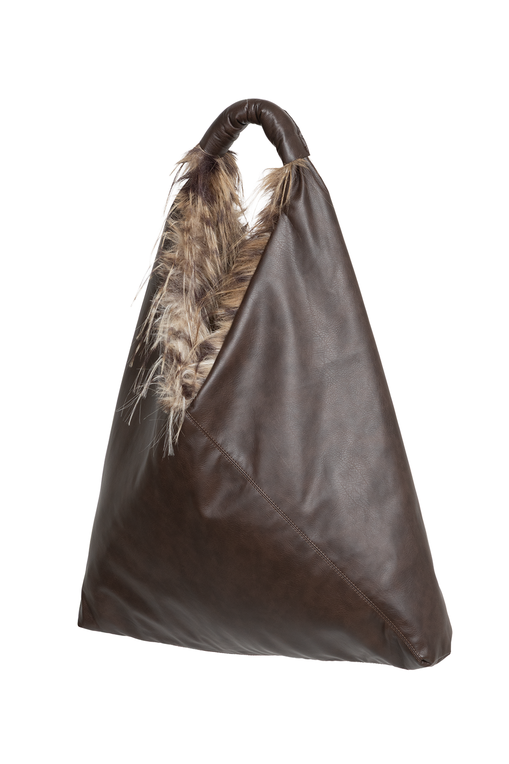 REVERSIBLE SERVAL FAUX FUR AND  LEATHER BAG - ESSENTIALS