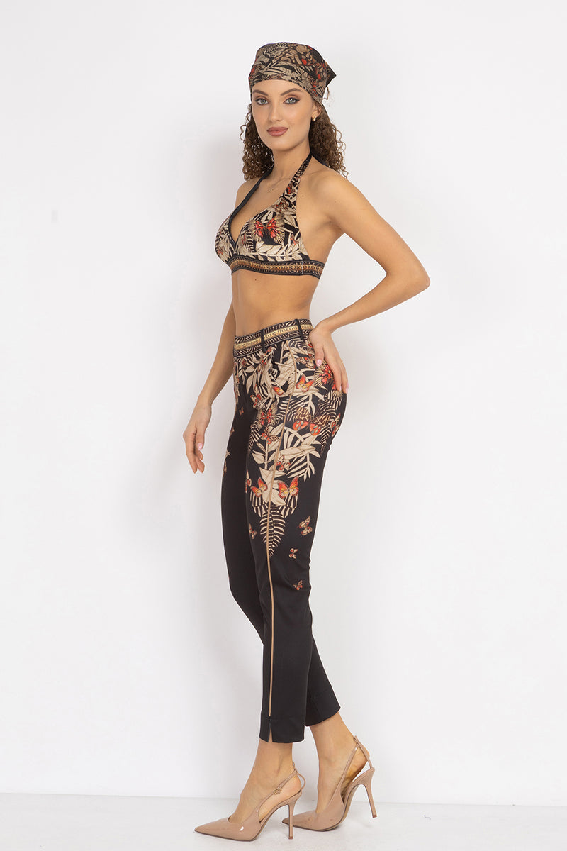 TRIANGLE VELVET TOP - MIDNIGHT BUTTERFLIES