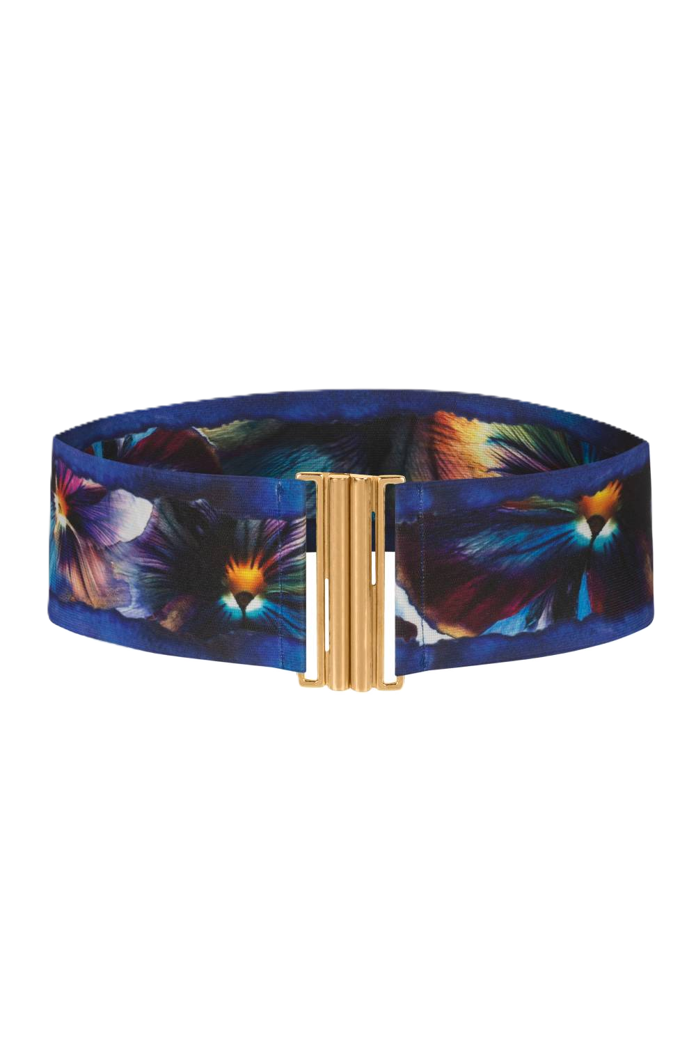 WIDE ELASTIC BELT WITH BUCKLE - VIOLET