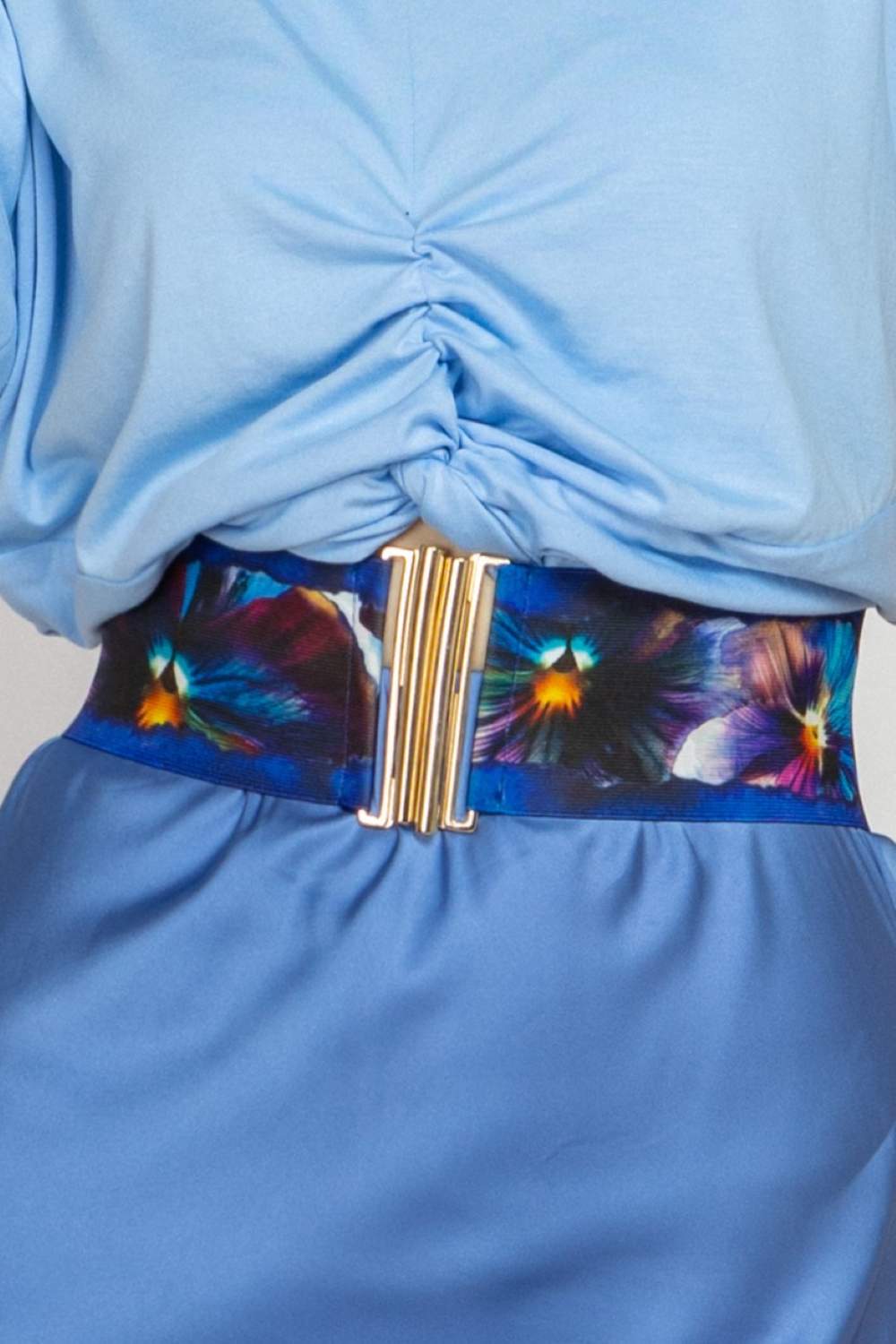 WIDE ELASTIC BELT WITH BUCKLE - VIOLET