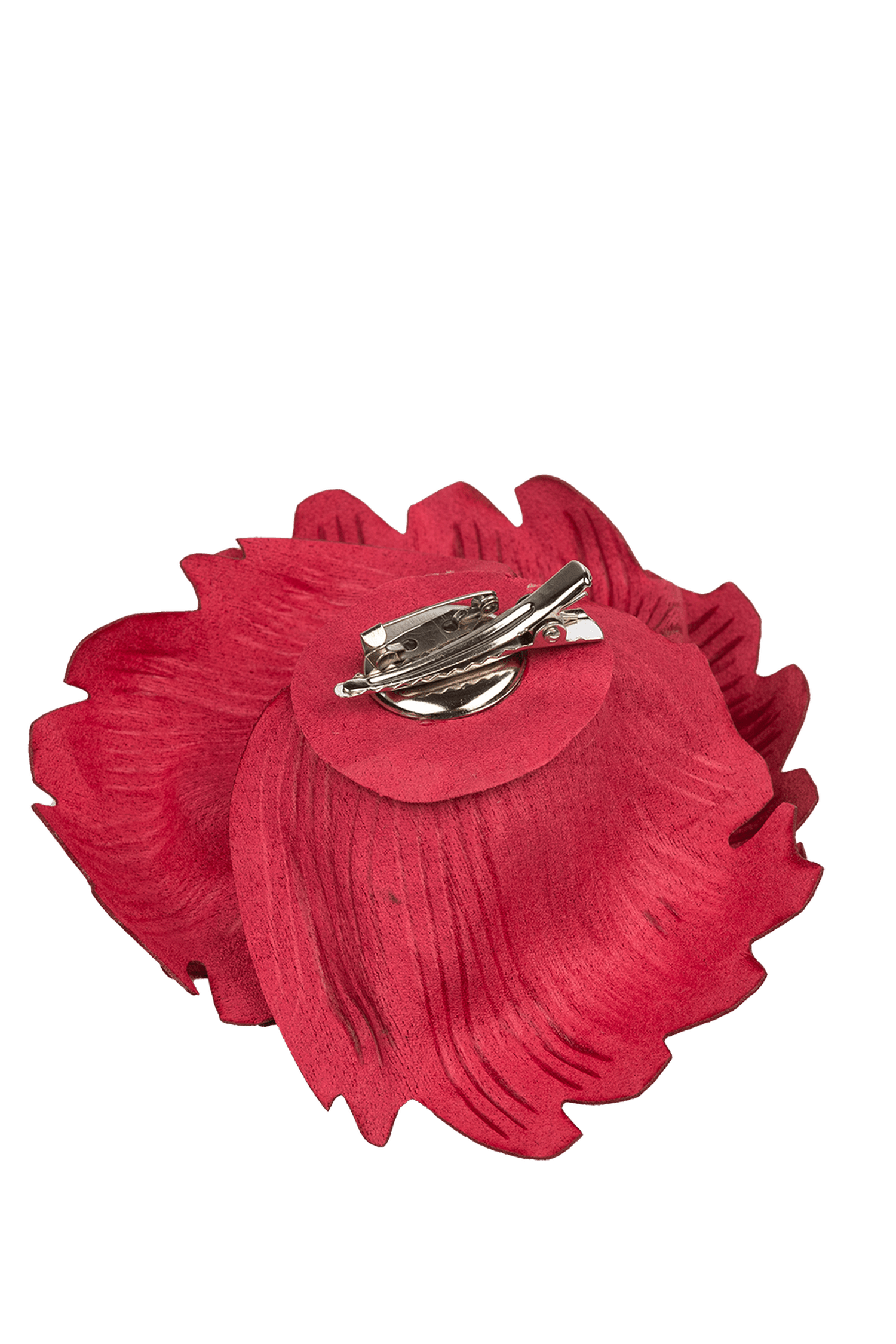BROCHE MOYENNE EN SIMILI DAIM ROSE CYCLAMEN