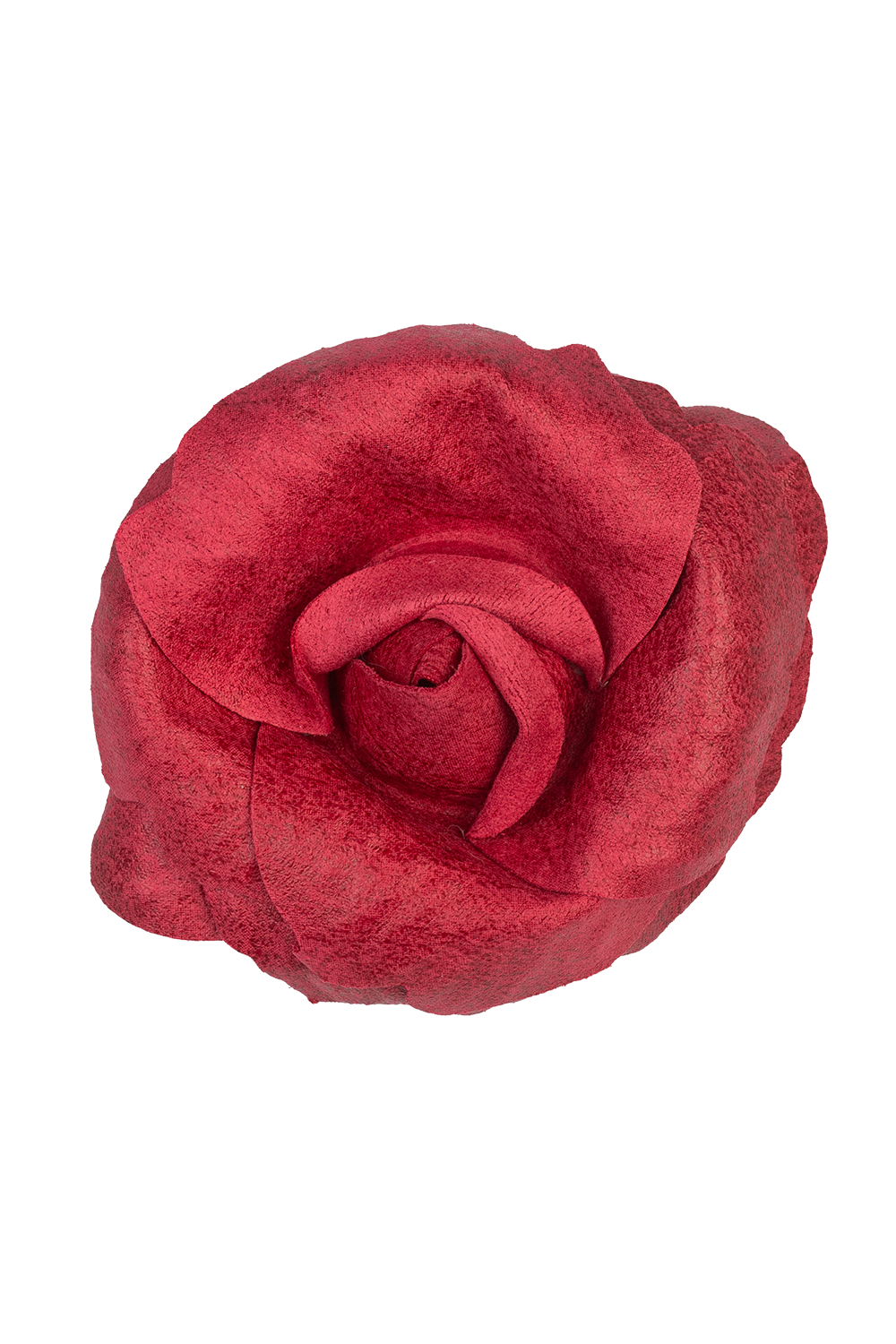 SMALL SUEDE-LOOK CYCLAMEN ROSE BROOCH