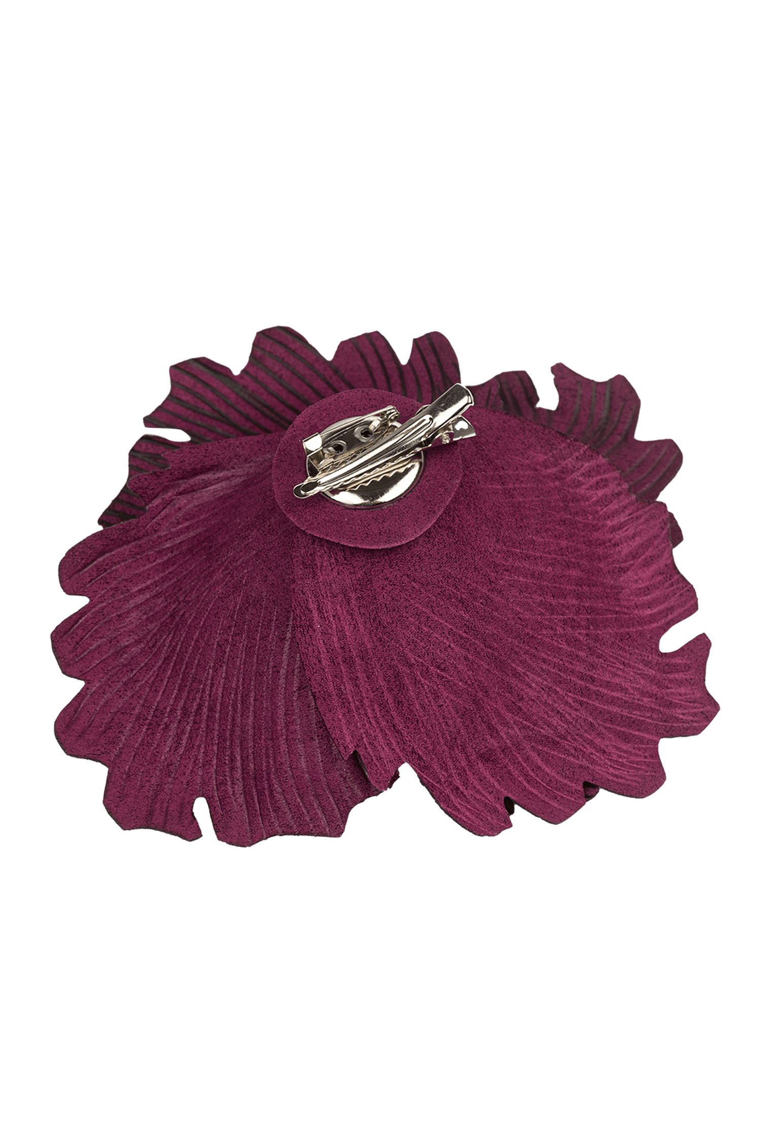 BROCHE MOYENNE EN SIMILI DAIM ROSE BOURGOGNE