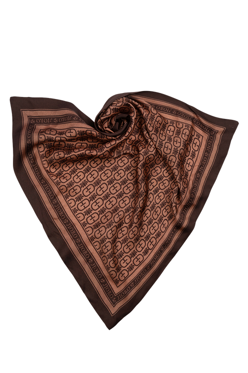 FOULARD CARRÉ EN VISCOSE - LOGO MOCHA MOUSSE